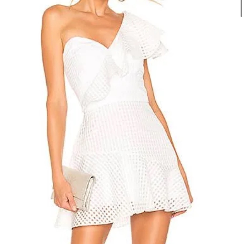 Amanda uprichard white one shoulder mini dress